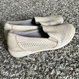 Dansko perforated leather slip on loafers
